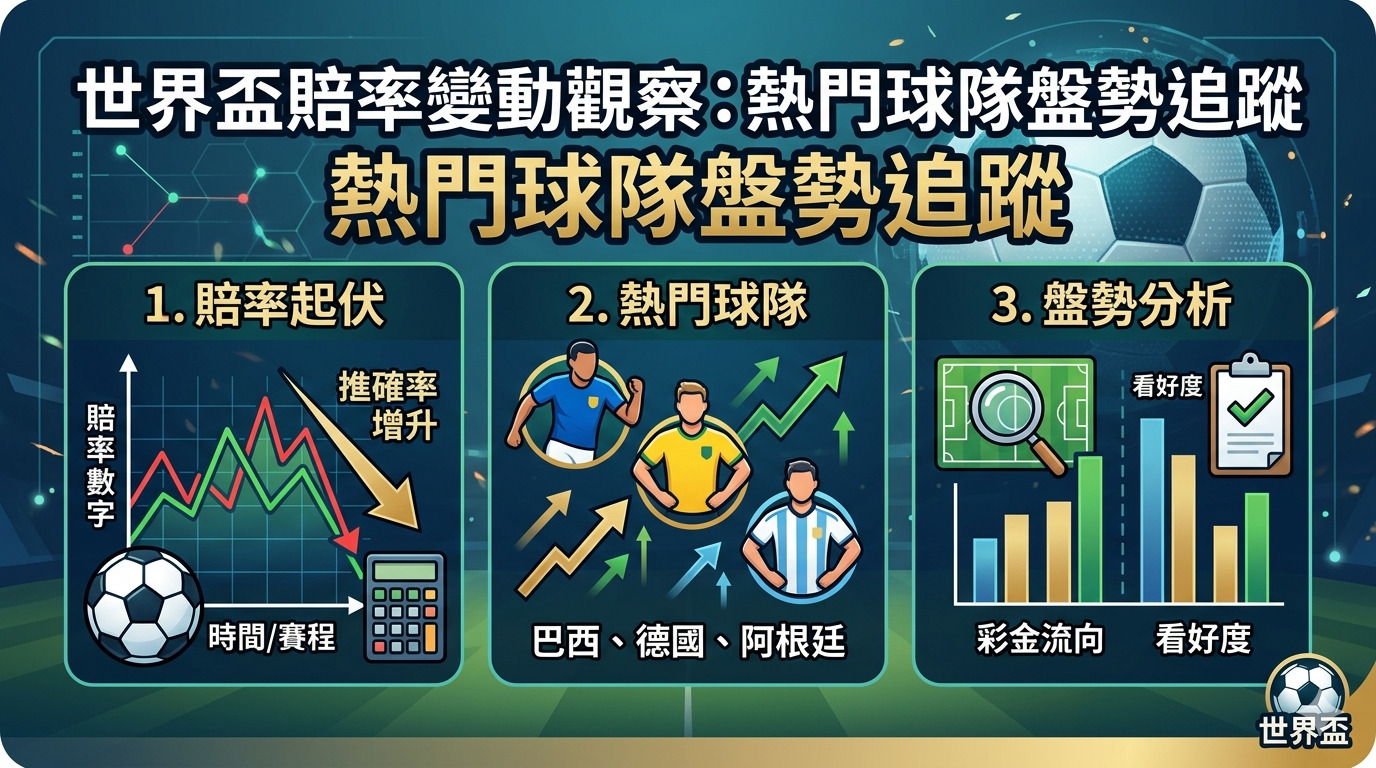世界盃賠率變動觀察：熱門球隊盤勢追蹤