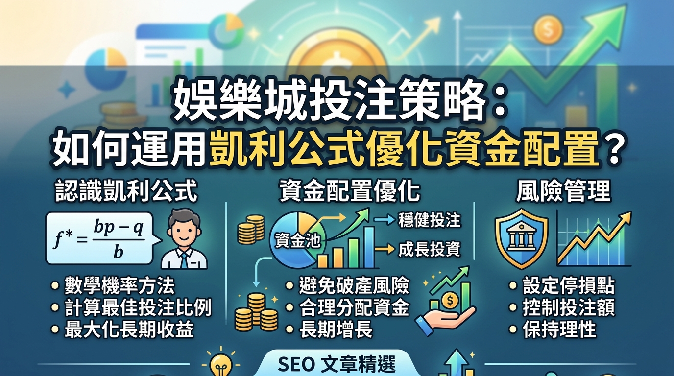 娛樂城投注策略：如何運用凱利公式優化資金配置？